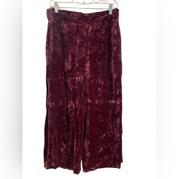 Madewell Velvet Huston Pull-On Crop Pants Pinot Noir Red | Women Medium - Picture 3 of 6